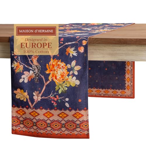 Maison d' Hermine Table Runner 100% Cotton Double Layer Table Runners 108 inches Long Decorative (Kelim - Infinity, 14.50" x 108")