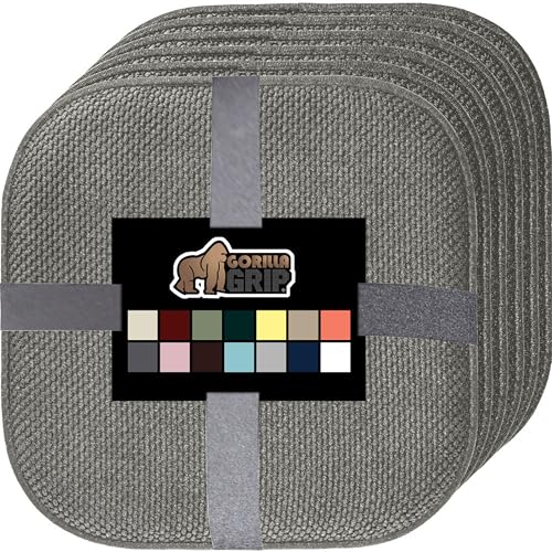 GORILLA GRIP Slip Resistant Chair Cushions (Gray)
