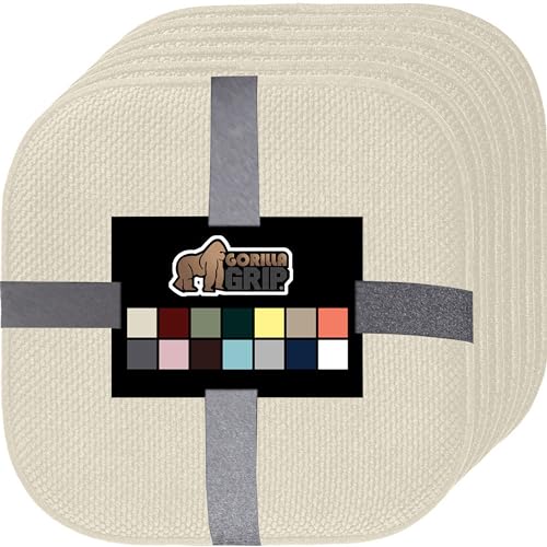 GORILLA GRIP Slip Resistant Chair Cushions (Cream)