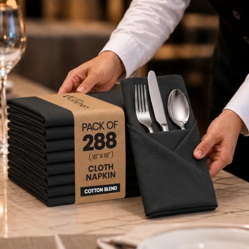 Utopia Kitchen Black Cloth Napkins