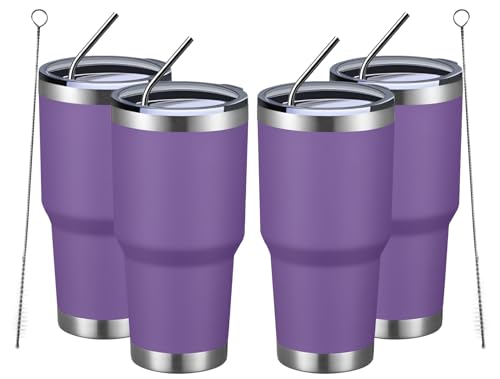 MEWAY 30oz Insulated Tumbler (Purple, 4 PACK)