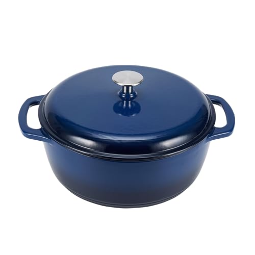 Amazon Basics Enameled Cast Iron 7.3-Qt (Navy)