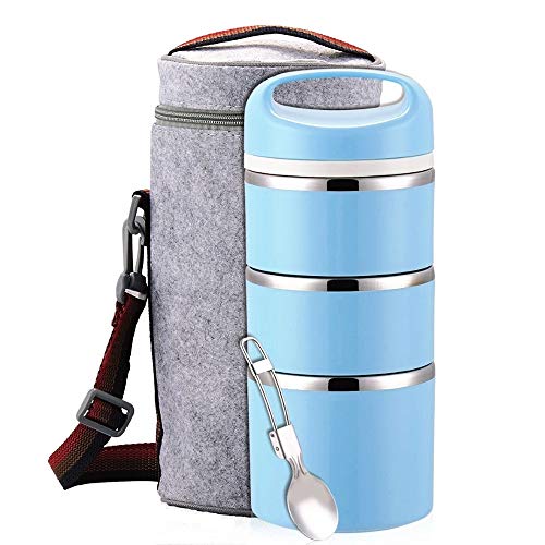 Lille Home 3‑Tier Insulated Bento (43 OZ)