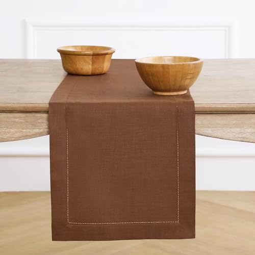 Solino Home Linen Brown Table Runner 72"