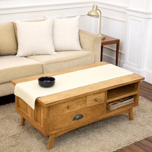 Solino Home Linen Ivory Table Runner - Fete