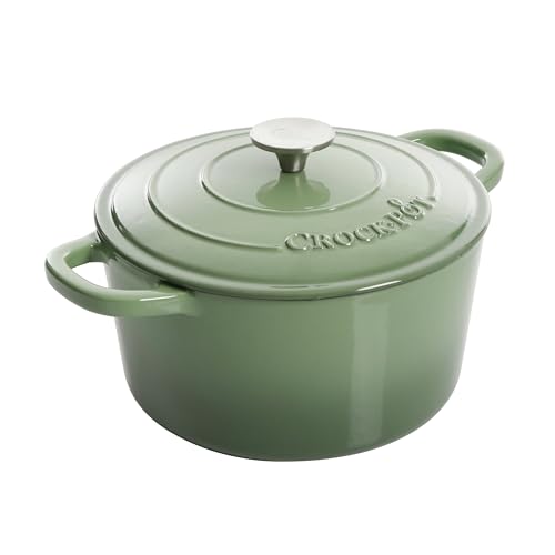 Crock-Pot Artisan Round Enameled Cast Iron Dutch Oven, 5-Quart, Pistachio Green