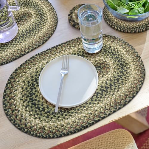 Pinecone Jute Braided Oval Placemats (Set of 6)