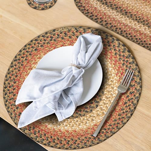 Russet Jute Woven Round Placemats Set of 6