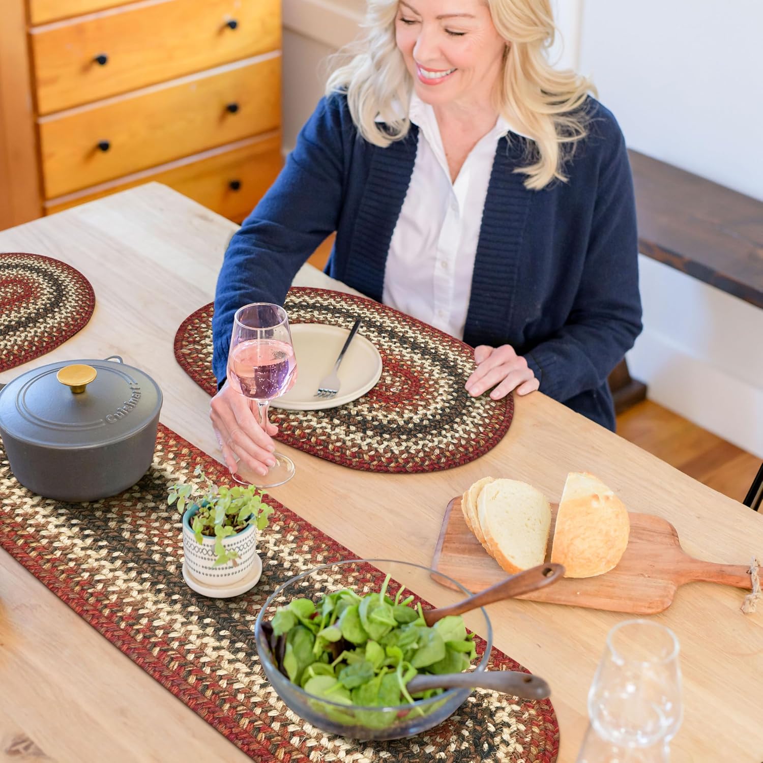 Homespice Chester Braided Oval Table Runner