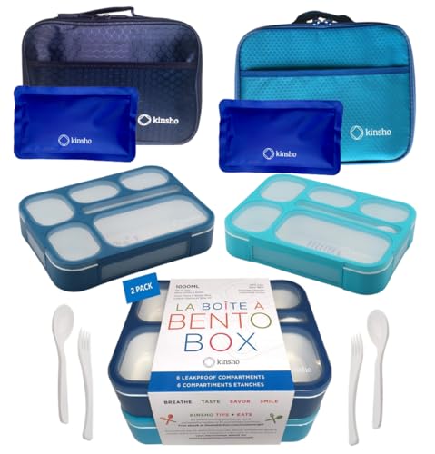 kinsho Bento + Bag & Ice Pack (Blue + Navy)