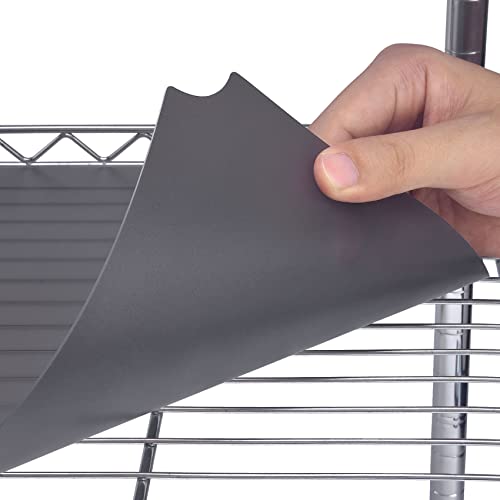 Slendor Wire Shelf Liner 18" x 48" Value Pack of 5 Flat Heavy Duty Waterproof Non-Adhesive Industrial Strength Plastic Mats for Tier Shelving Unit, Gray