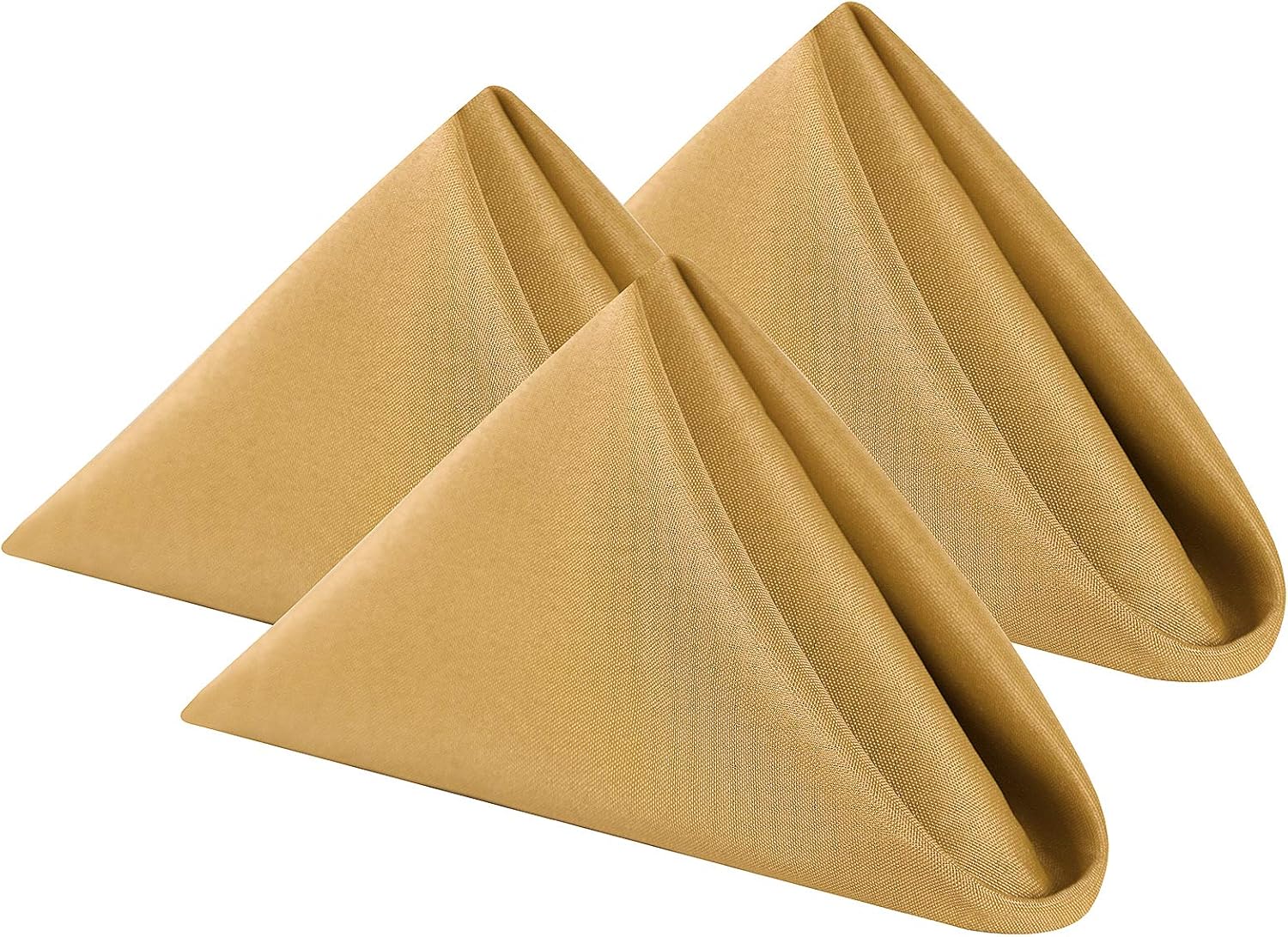 Cloth Napkins 17x17 inch Washable Polyester Dinner Napkins Soft Table Napkins for Wedding Party Dining Banquet(Gold,50PCS)