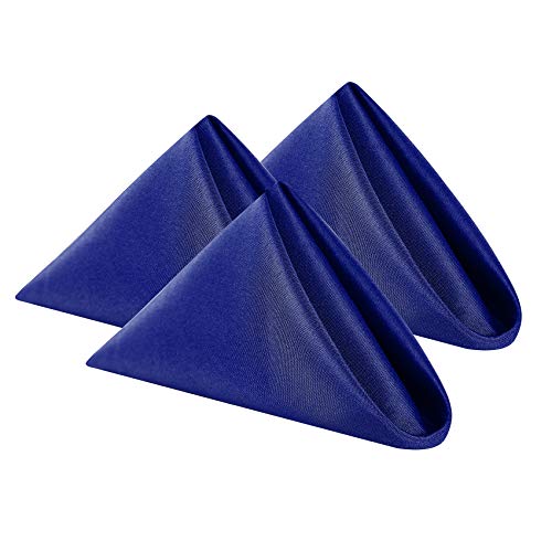 Cloth Napkins 17x17 inch Washable Polyester Dinner Napkins Soft Table Napkins for Wedding Party Dining Banquet(Royal Blue,100PCS)