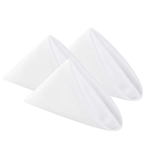 Cloth Napkins 20x20 inch Washable Polyester Dinner Napkins Soft Table Napkins for Wedding Party Dining Banquet(White,100PCS)