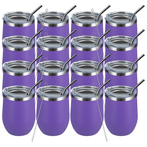 MEWAY 12oz Wine Tumbler (Purple, Set of 16)