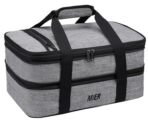 MIER Double Casserole Carrier (Gray)
