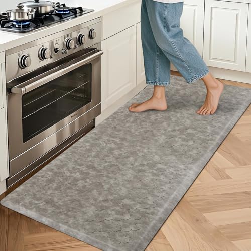 HEBE Kitchen Mat Cushioned 20"x60" Grey