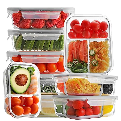 Bayco 9 Pack Glass Meal Prep Containers