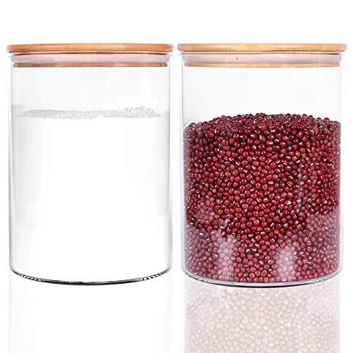 Set of 2 Large Glass Food Storage jar, 100 FL OZ
