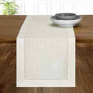 D'Moksha Linen Table Runner 120 inches - Vanilla Cream