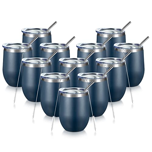 COMOOO 12 oz Stainless Steel Wine Tumblers