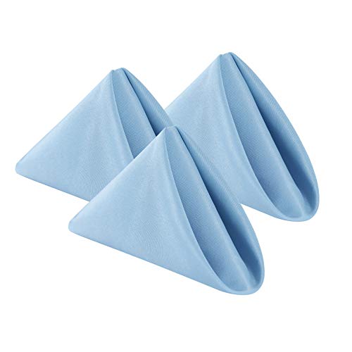 Cloth Napkins 20x20 inch Washable Polyester Dinner Napkins Soft Table Napkins for Wedding Party Dining Banquet(Blue Mist,50PCS)