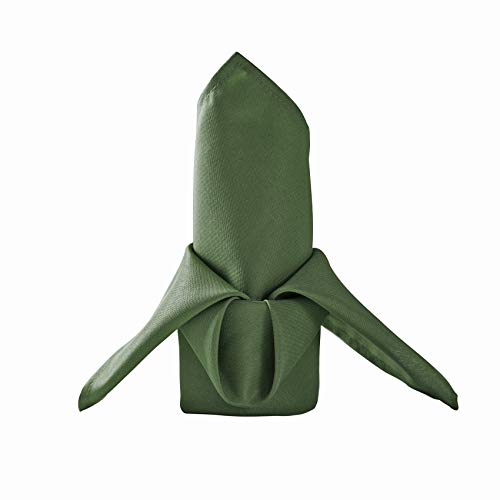 50pcs Polyester Cloth Napkins - 17 x 17 inch Willow Dinner Washable Napkins with Hemmed Edges for Restaurant/Wedding/Hotel(50,Willow)