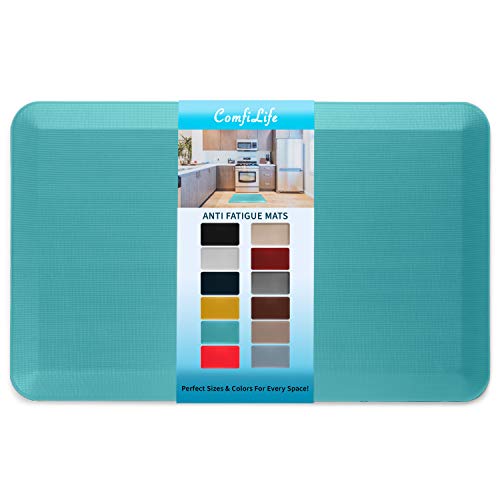 ComfiLife Anti Fatigue Floor Mat  3/4 Inch Thick Perfect Kitchen Mat, Standing Desk Mat  Comfort at Home, Office, Garage  Durable  Stain Resistant  Non-Slip Bottom (20" x 32", Teal)