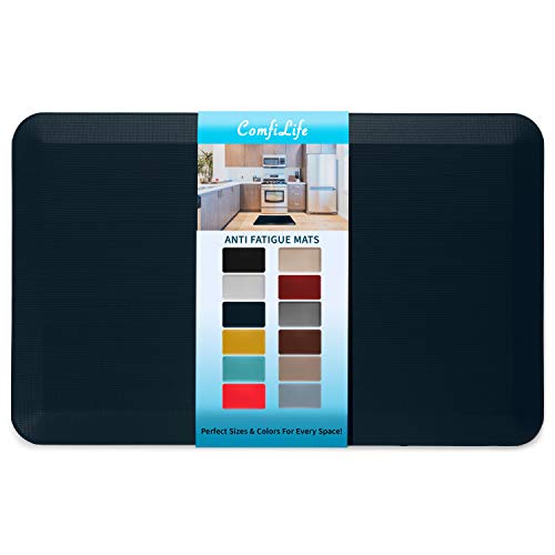 ComfiLife Anti Fatigue Floor Mat  3/4 Inch Thick Kitchen Mats for Floor, Standing Desk Mat, Kitchen Rug  Comfort at Home, Office  Durable  Stain Resistant  Non-Slip Bottom (20" x 32", Navy)