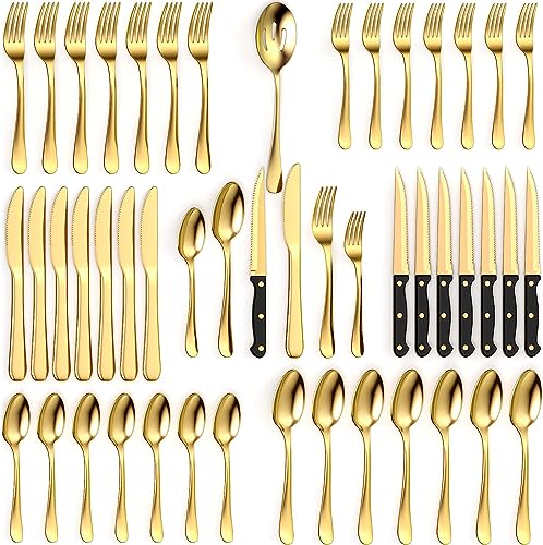 Tribal Cooking 49 Piece Gold Silverware Set