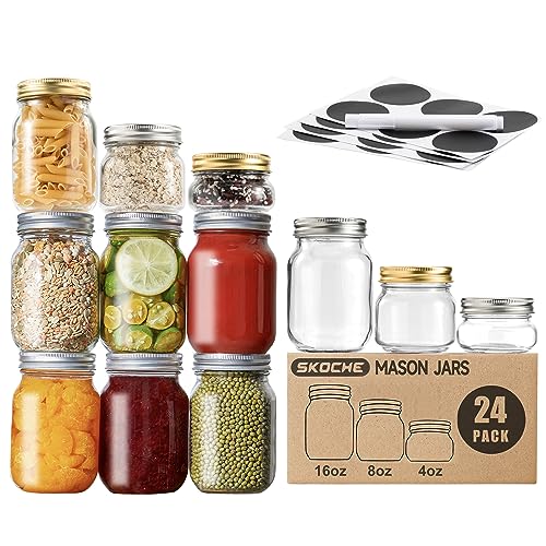 SKOCHE Mason Jars Variety 24 Pack