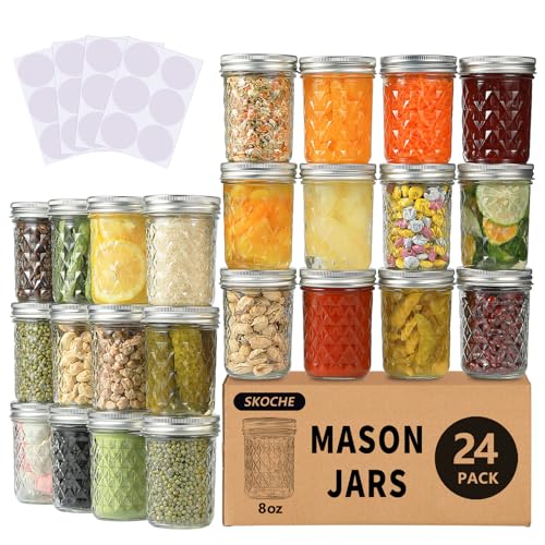 SKOCHE 8 oz Mason Jars