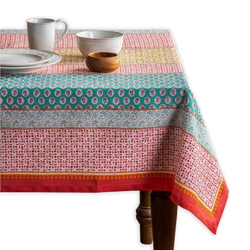 Maison d' Hermine Table Cloth Square Table 100% Cotton 54 x 54 Inches Tablecloth Reusable Decorative Everyday Use for Dining Room, Farmhouse, Home, Party, Festive & Wedding Spring Summer - Provence
