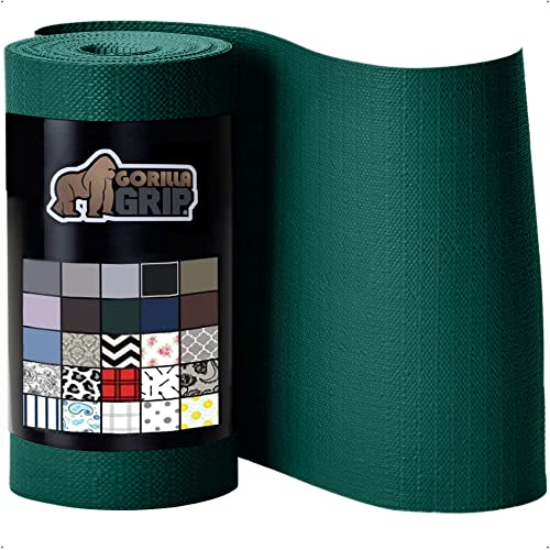 Gorilla Grip Drawer and Shelf Liner for Cabinet, Slip Resistant Non Adhesive Protection for Kitchen, BPA Free Smooth Surface Plastic Liners for Cabinets, Bathroom Cupboard Drawers, 24x20, Hunter Green