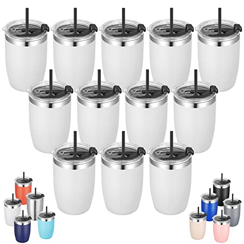 VEGOND Stainless Steel 12 oz Tumblers, White 12 pack