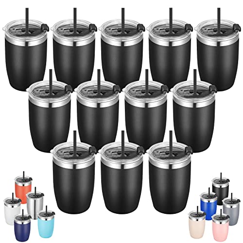 VEGOND Stainless Steel 12 oz Tumblers, Black 12 pack