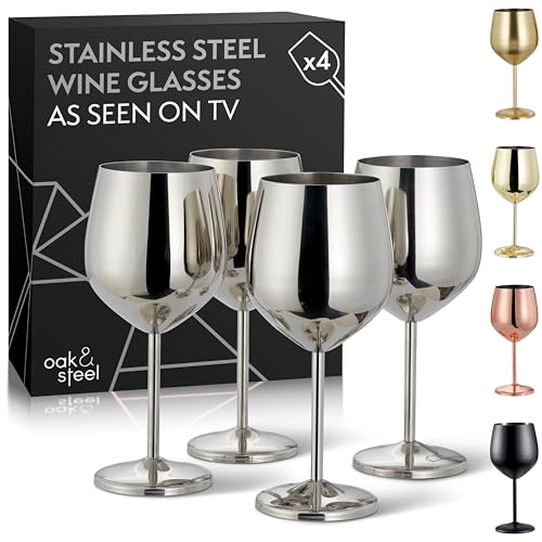 Oak & Steel Stainless Steel Wine Glasses