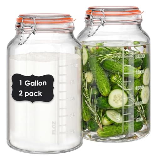 Super Wide-Mouth 1-Gallon Leak Proof Glass Jars
