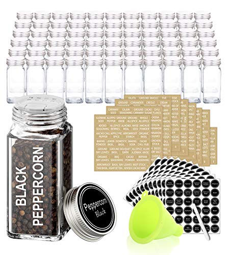 SWOMMOLY 66 Glass Spice Jars