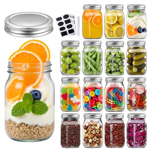 Accguan 16Pack 16oz Glass Mason Jars
