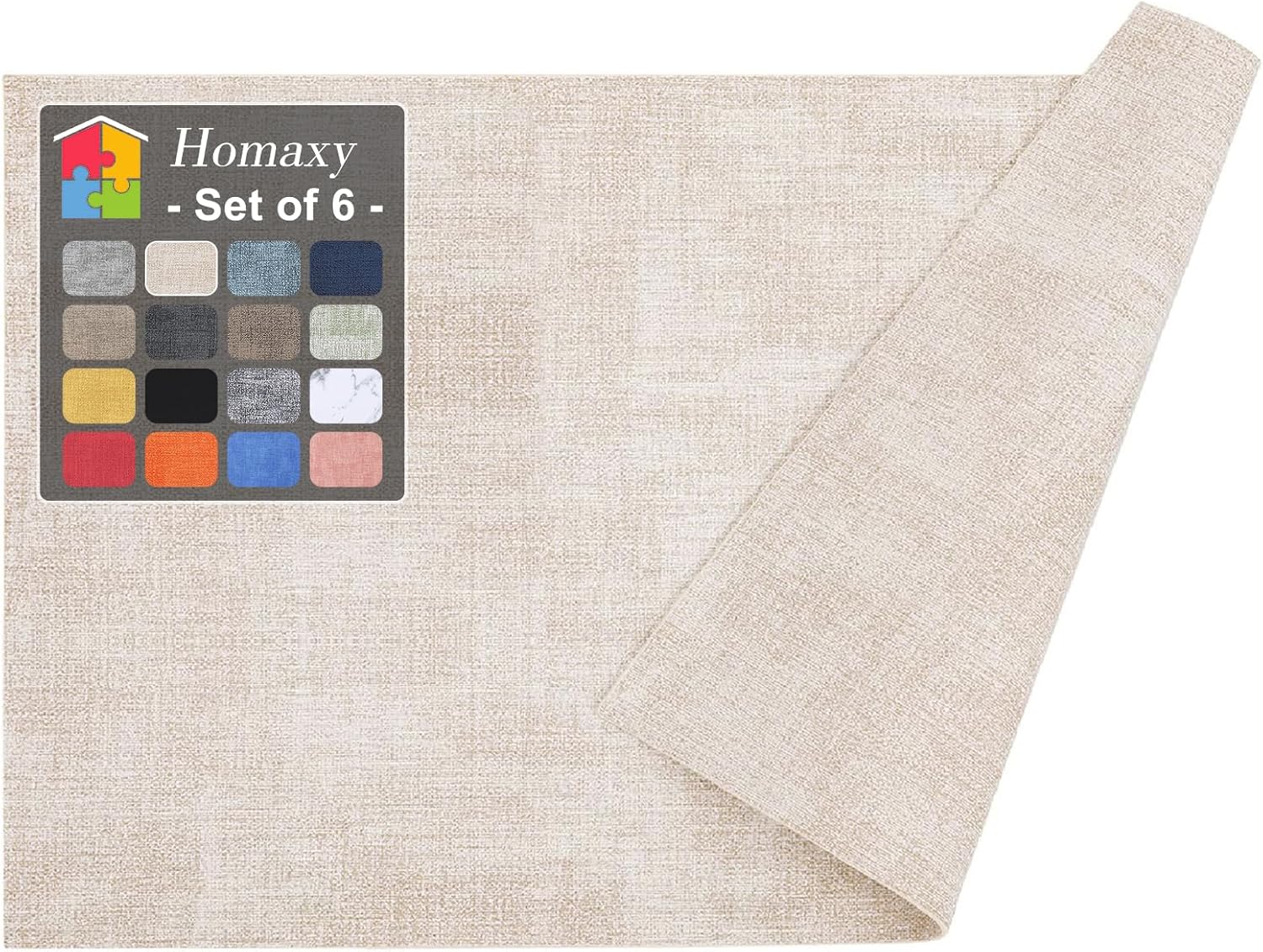 Homaxy Faux Leather Placemats (Set of 6)