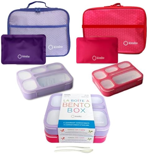 Bento Boxes with Bags and Ice Packs Set of 2