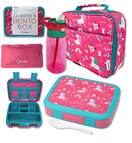 kinsho Bento Lunch Box with Insulated Bag (Unicorn)