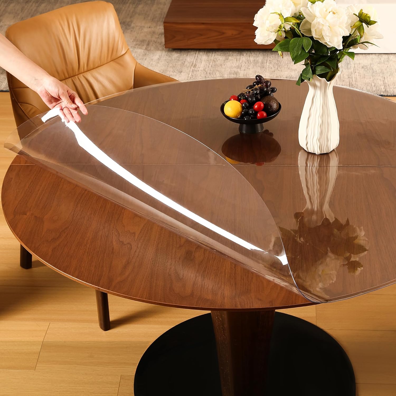 ETECHMART Clear Round Table Cover Protector 60''