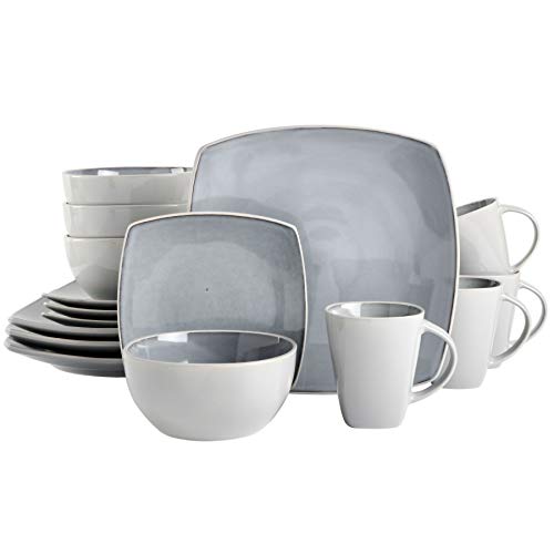 Gibson Soho Lounge Square Reactive Glaze Stoneware 16pc