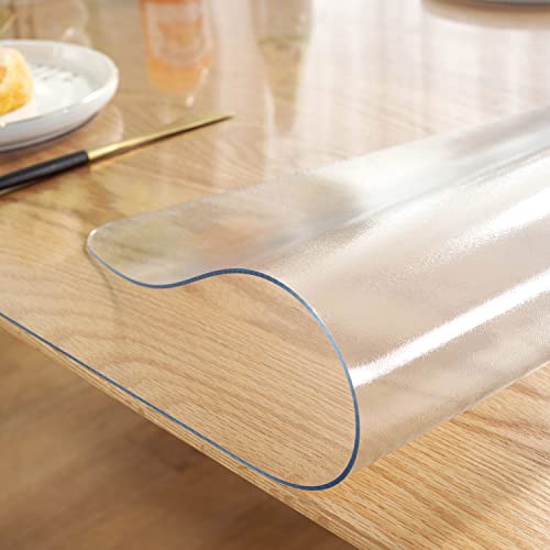 LovePads 1.5mm Thick 36 x 72 Inch Clear Table Cover Protector, Clear Table Protector for Dining Room Table, Plastic Table Cover, Clear Plastic Tablecloth Protector, Dining Table Protectors Pads