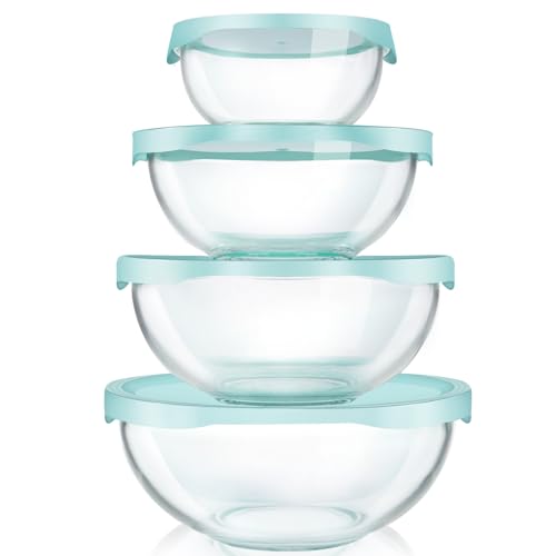 Luvan Borosilicate Clear Glass Mixing Bowls (Set of 4)