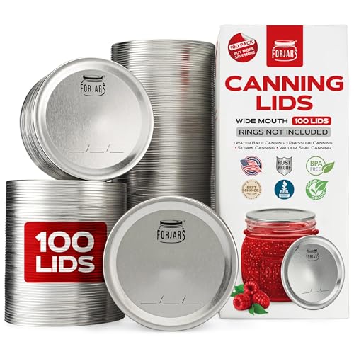 FORJARS - Wide Mouth Canning Lids, 100-Pack