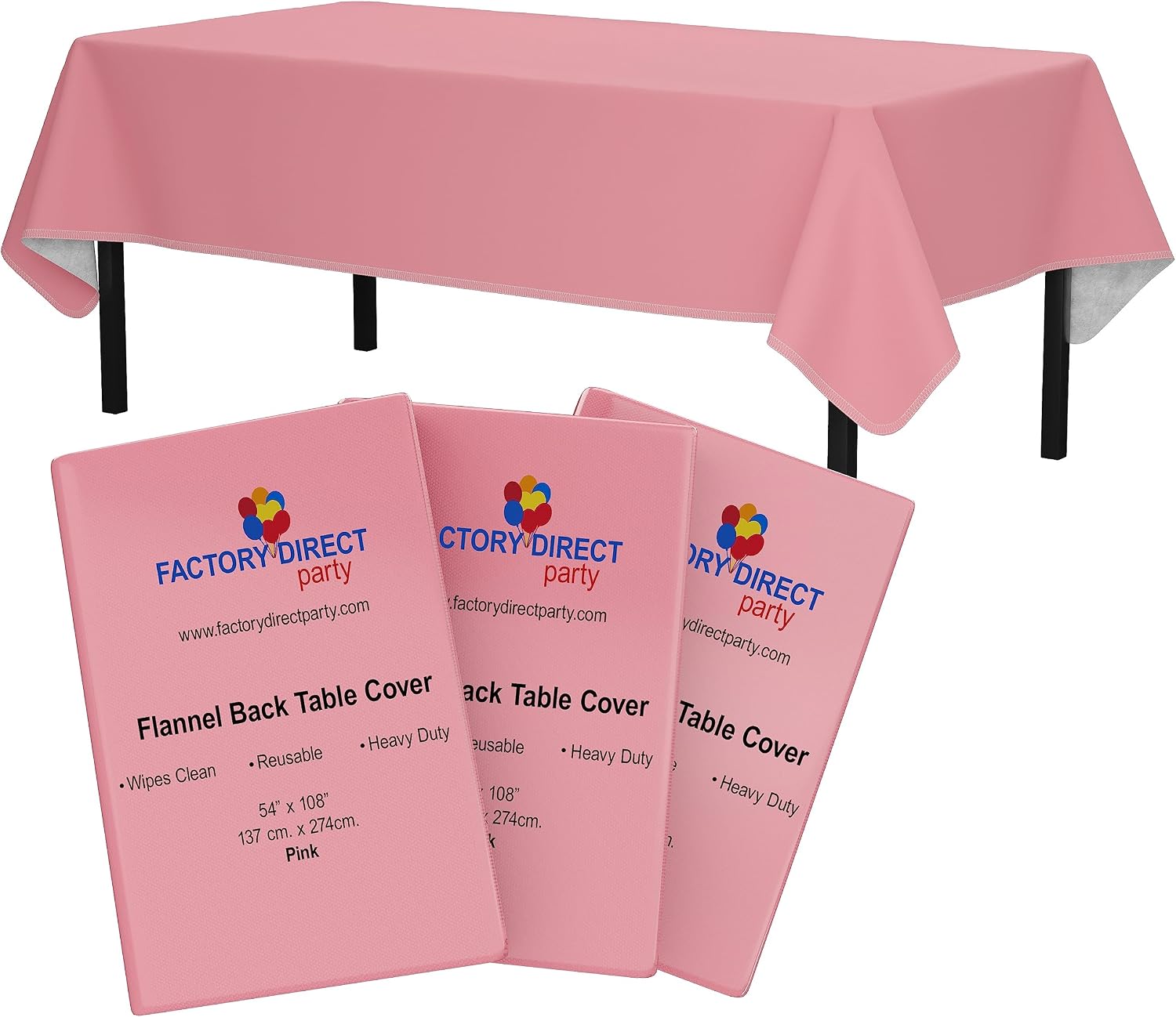 Exquisite Pink Vinyl Tablecloths