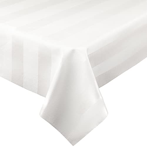 tablecloths by design White Silk Stripe